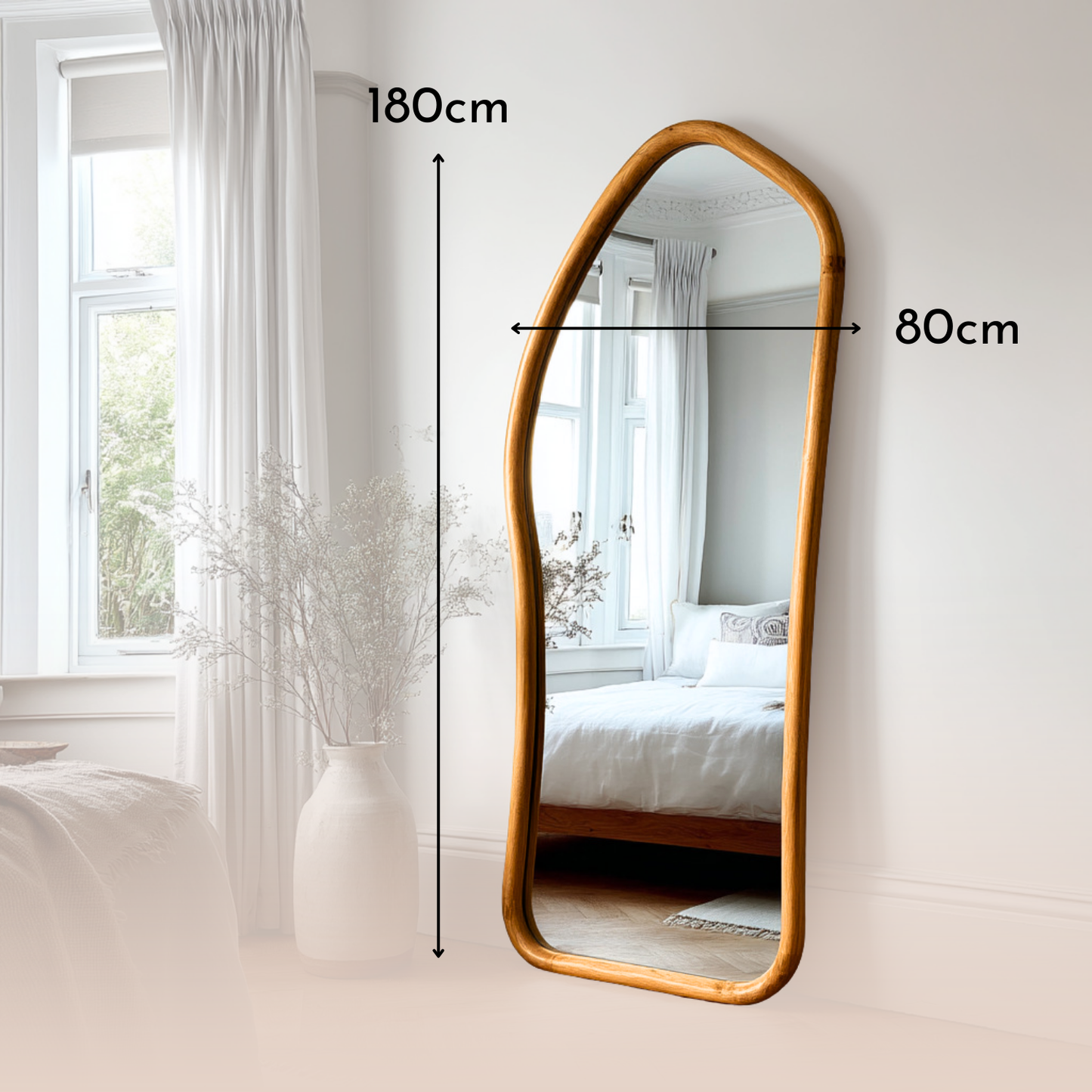 PREVENTA - Espejo Irregular Cuerpo Entero Madera Color Roble 180x80cm