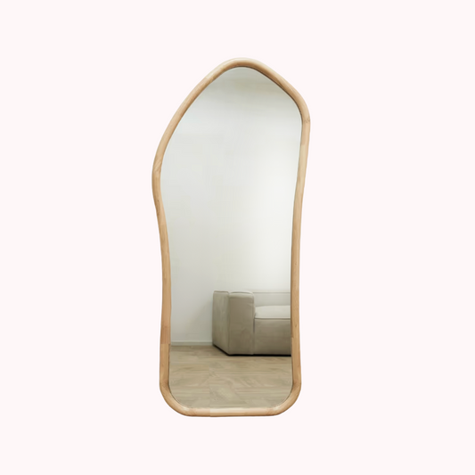 PREVENTA - Espejo Irregular Cuerpo Entero Madera Color Abedul 180x80cm