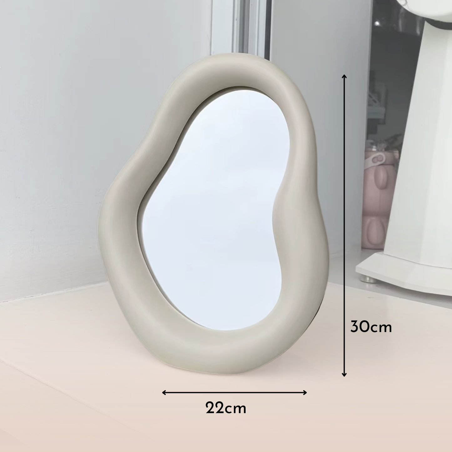 Espejo Irregular Marfil Tocador & Deco