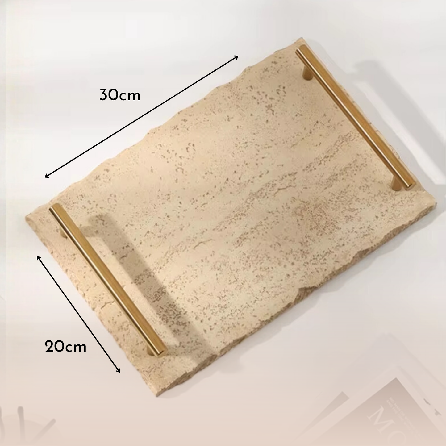 Bandeja Travertino Natural Stones Asa Dorada