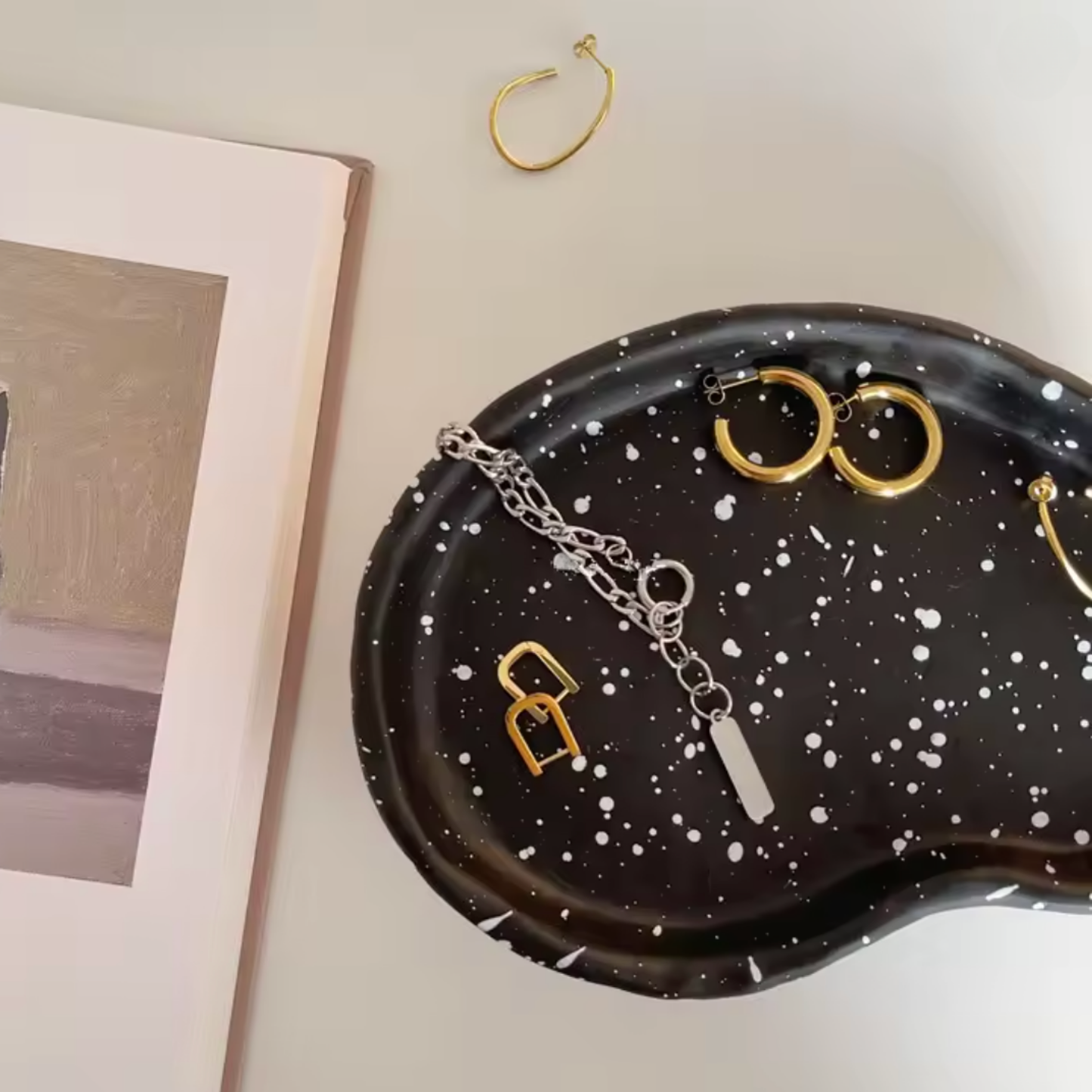 Bandeja Cerámica Pepper Terrazo Negro