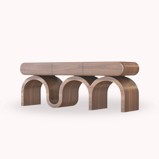 PREVENTA - Mesa de Arrimo Triple Curve de Madera