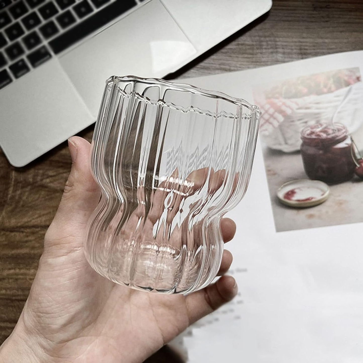Set 4 Vasos Anchos Lineas Vertical 250ml