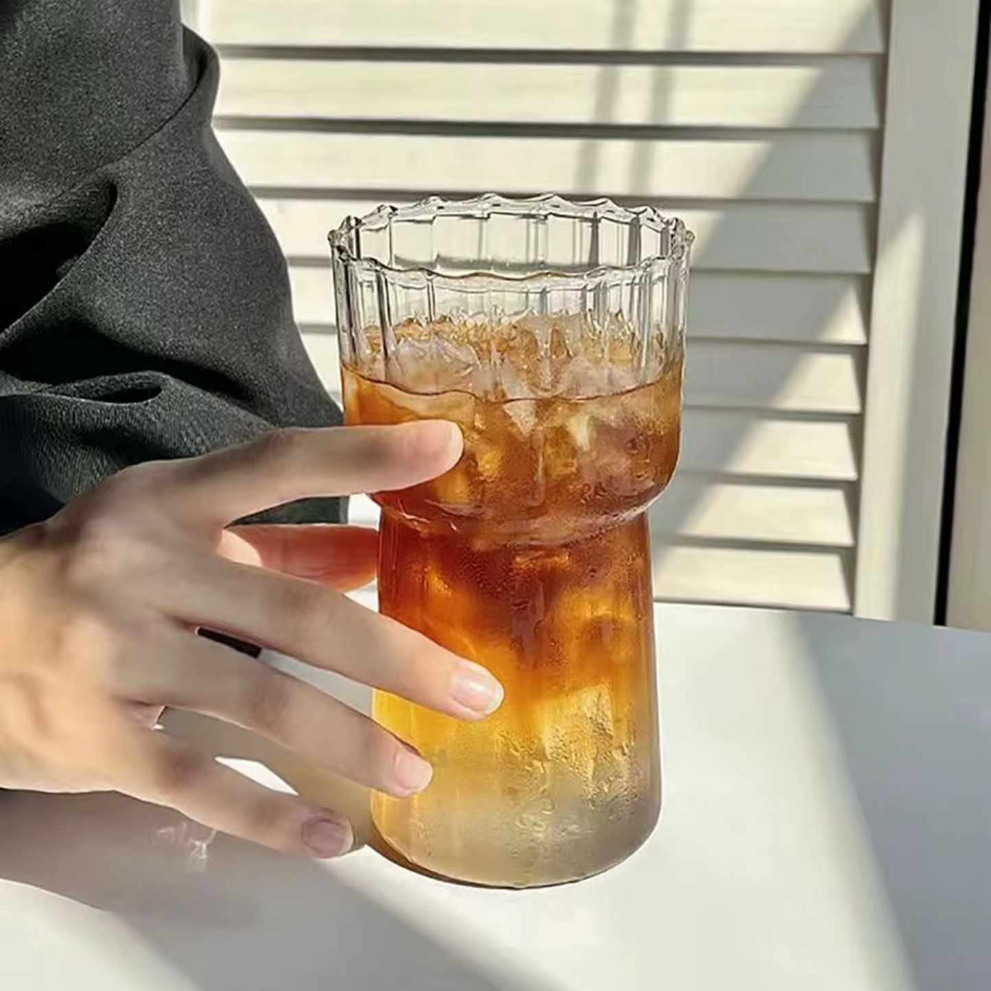 PREVENTA - Vaso Vidrio Estriado Alto 590ml