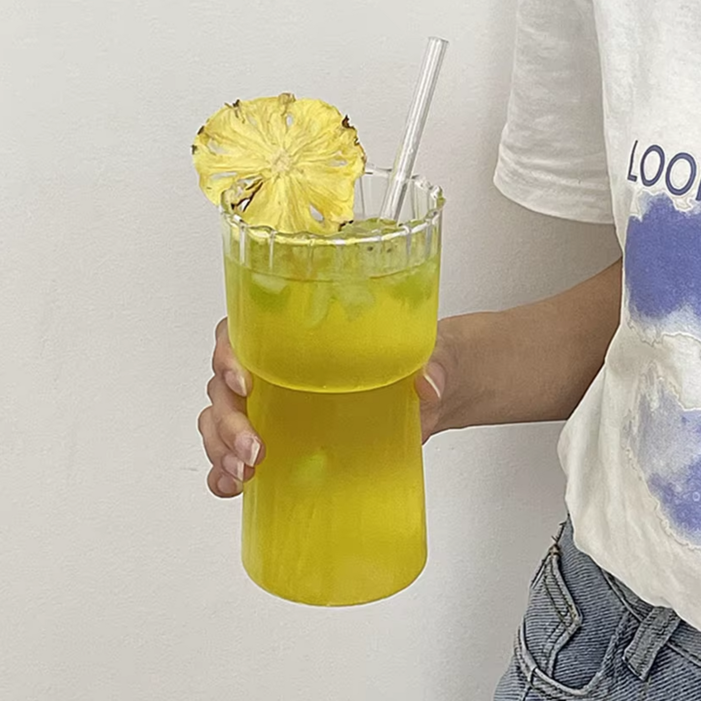 PREVENTA - Vaso Vidrio Estriado Alto 590ml