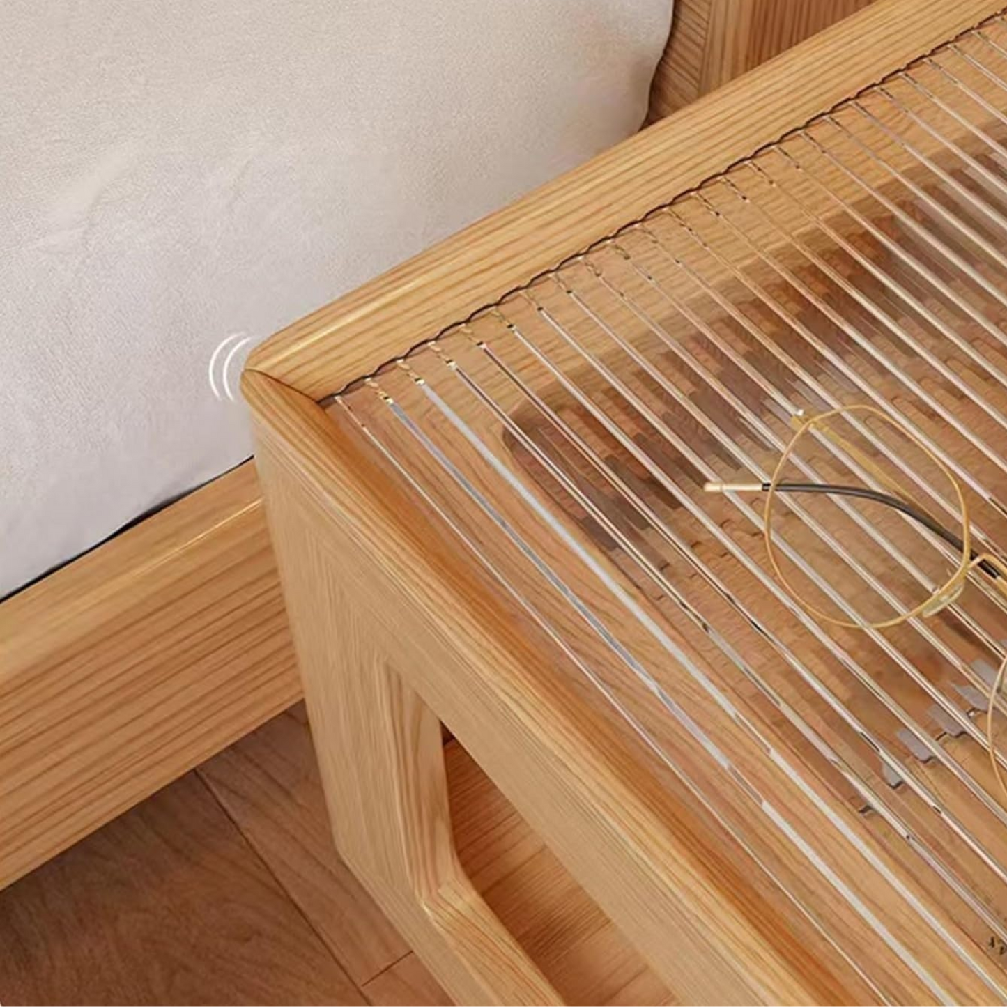 PREVENTA - Mesa Lateral de Madera con Luz Led