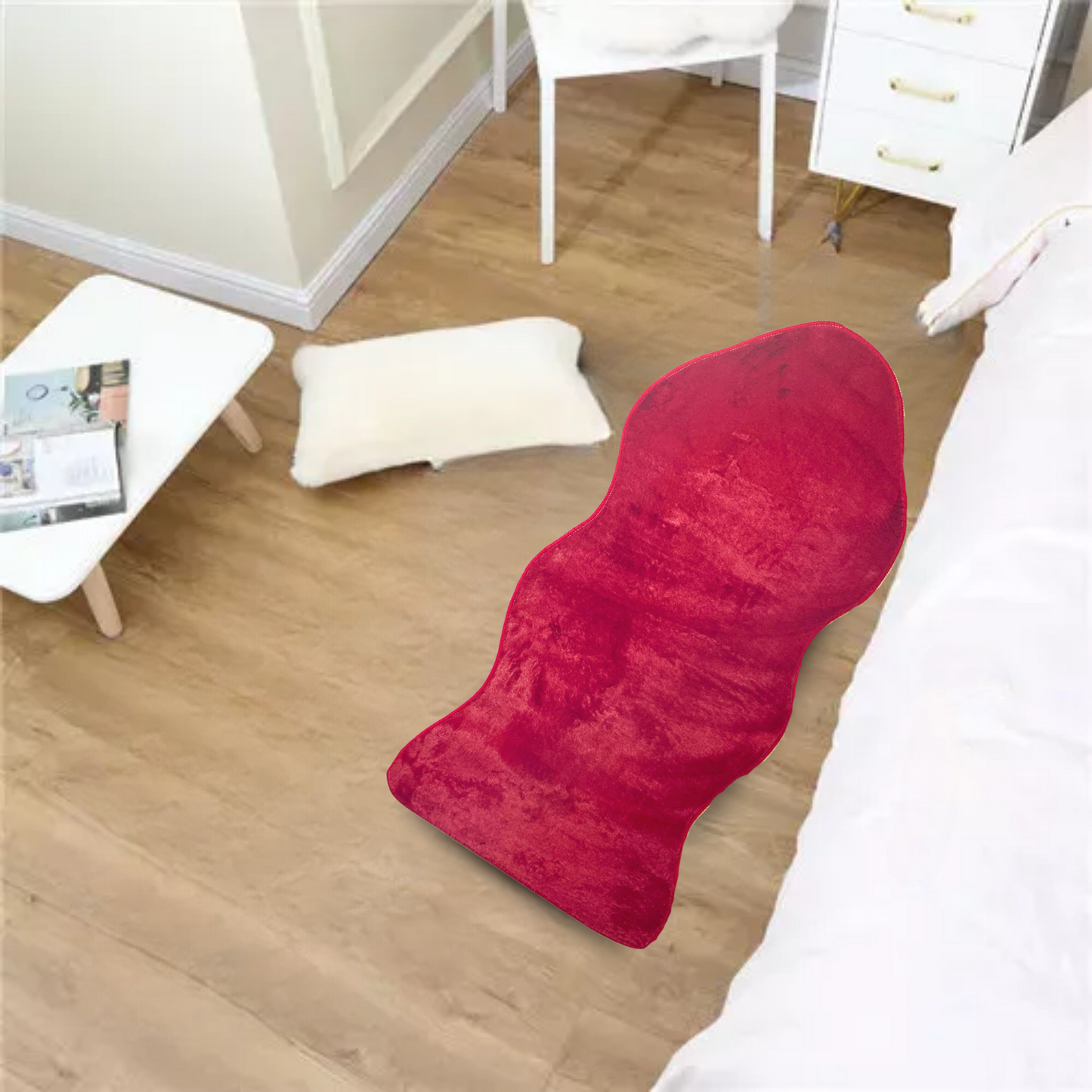 Bajada de Cama Antideslizante Rojo