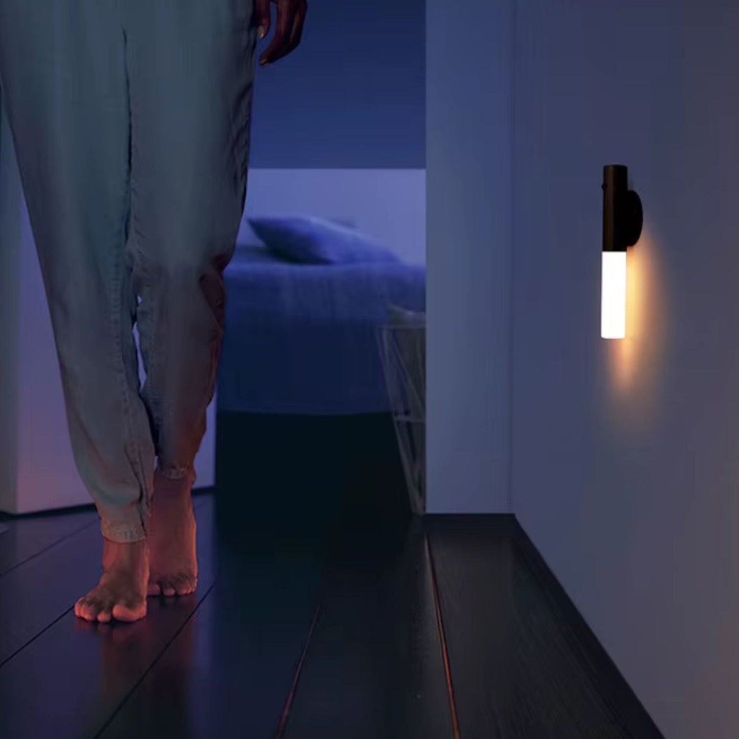 Luz Nocturna Portátil con Sensor Caoba