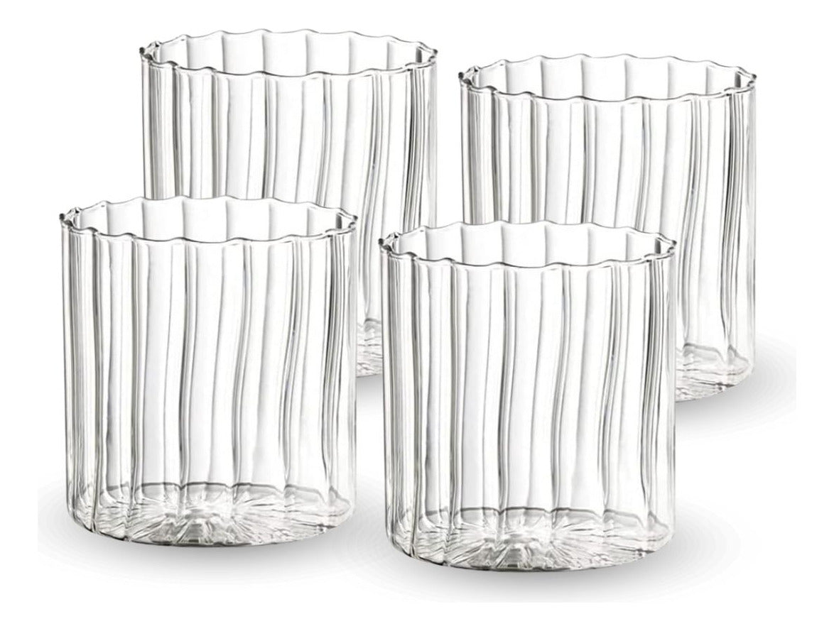 Set 4 Vasos Vidrio Vertical Chic 180ml