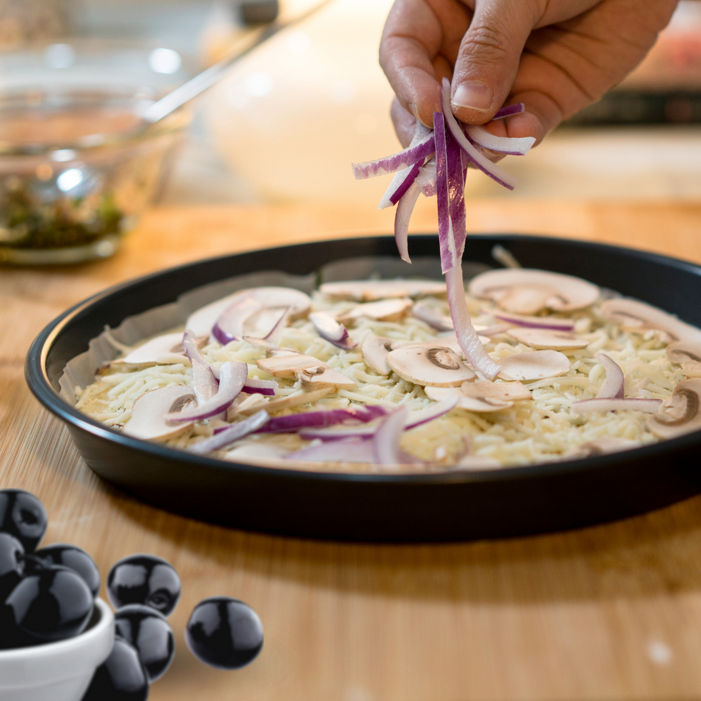 Molde Redondo Liso Para Pizza 24cm Negro