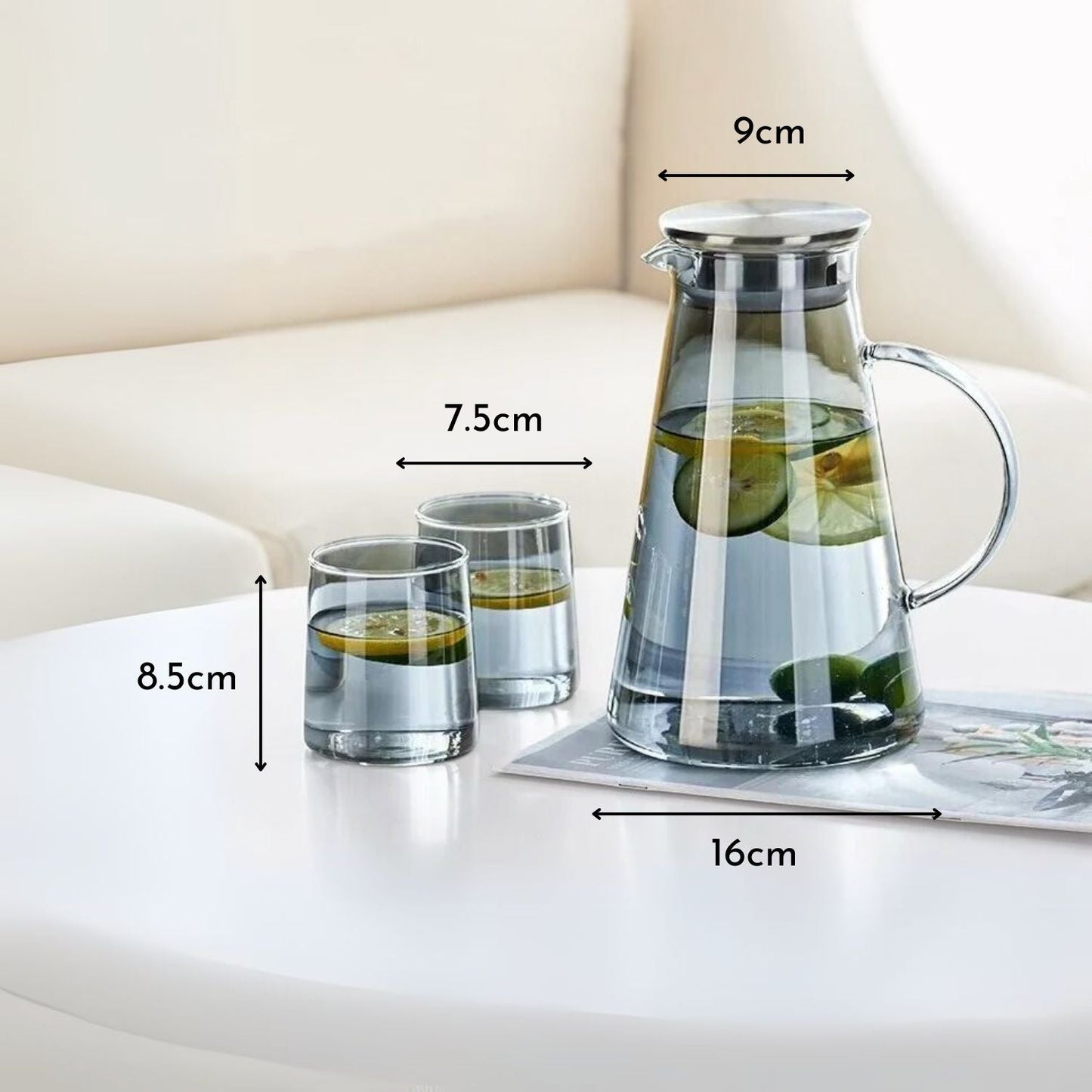 Set Tetera y 6 Vasos Liso