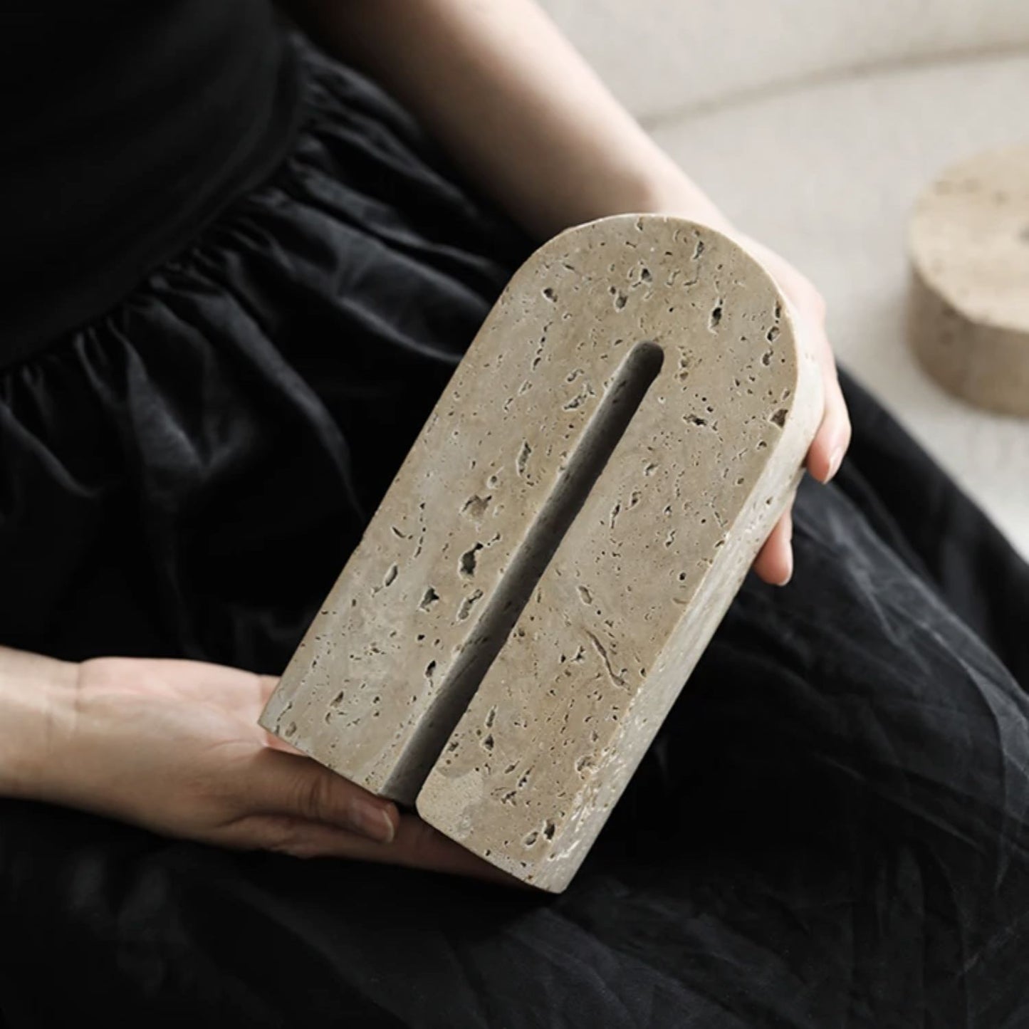 Arco Escultural Piedra Travertino Decorativo Grande