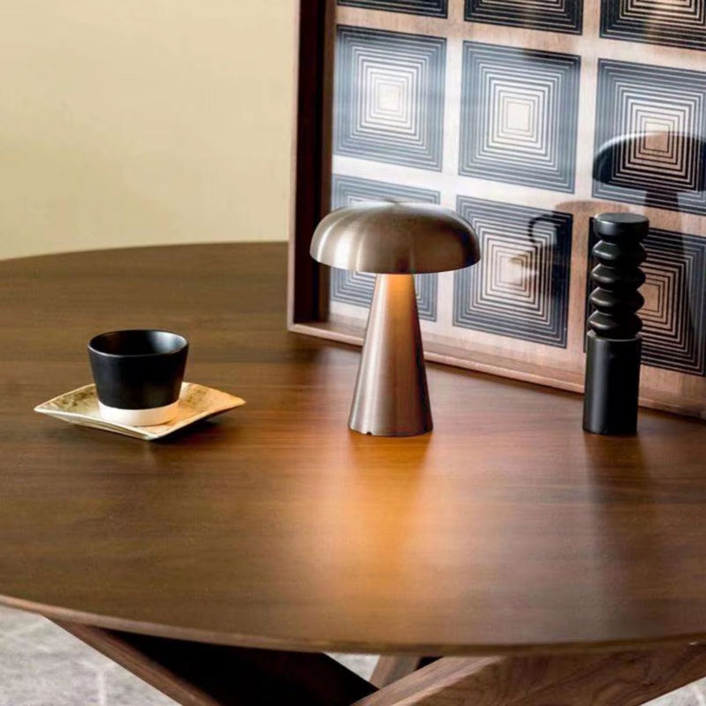 Lámpara Led de Mesa Recargable Gris