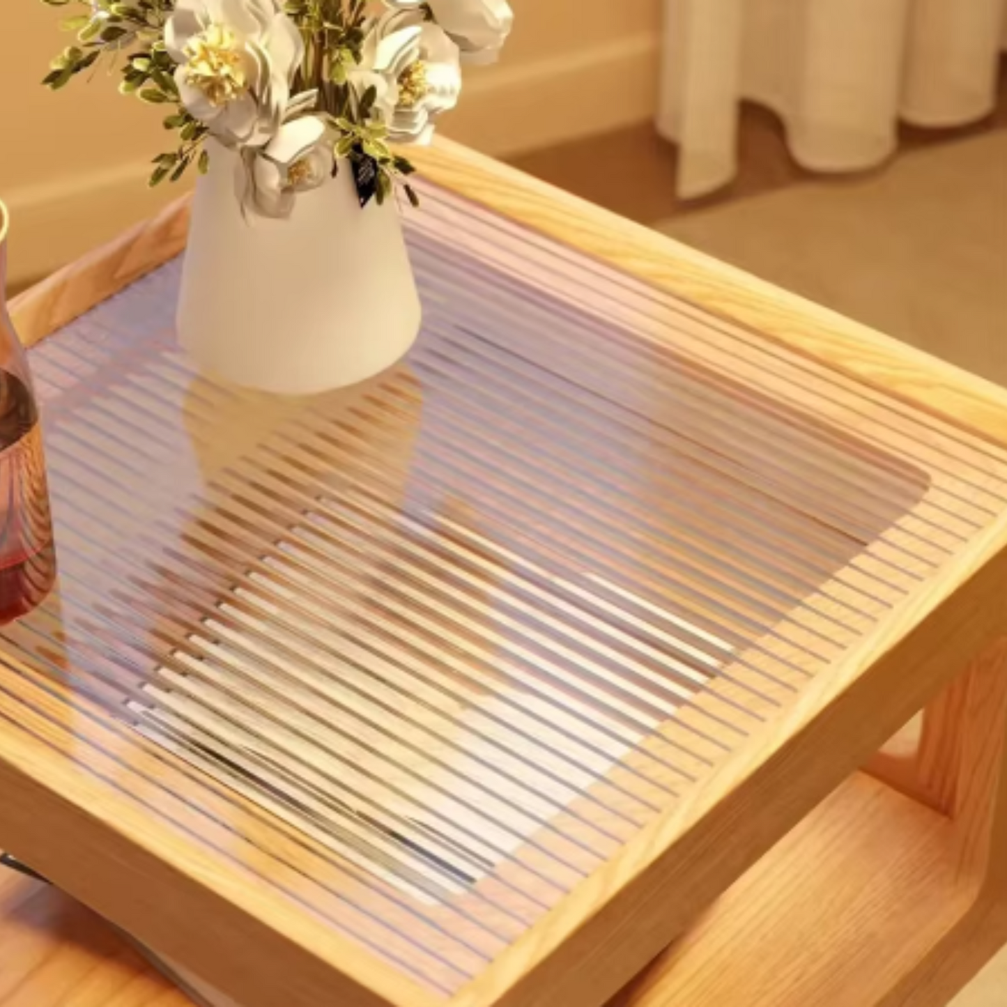 PREVENTA - Mesa Lateral de Madera con Luz Led