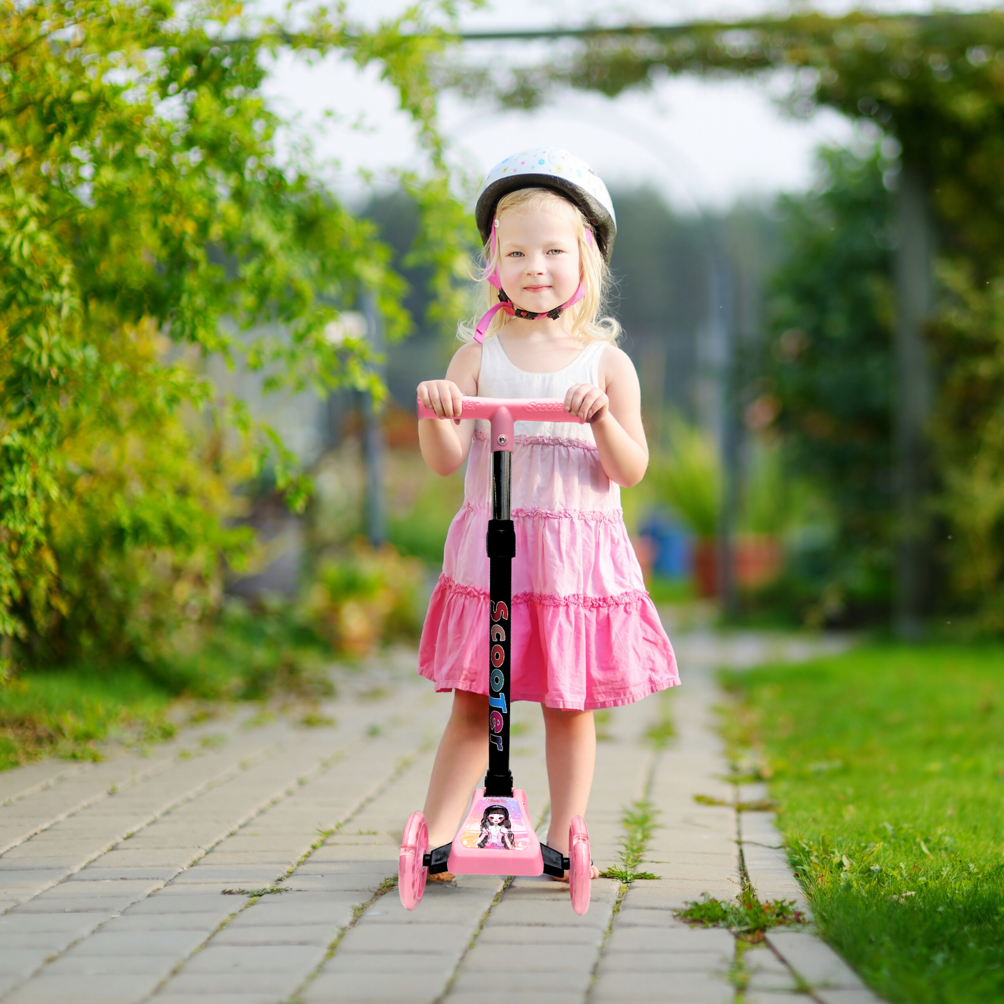 Scooter para Niños con Luces Rosa