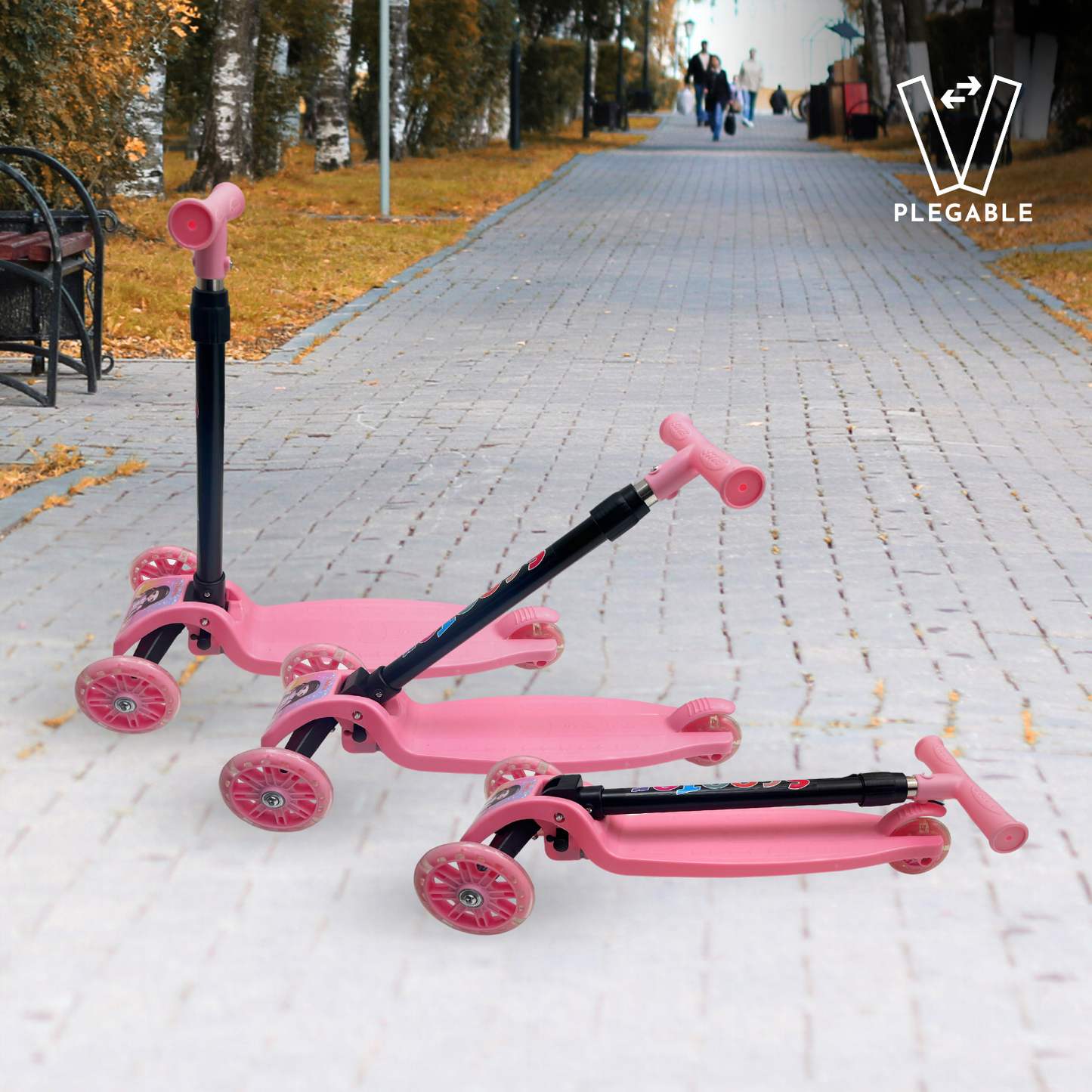 Scooter para Niños con Luces Rosa