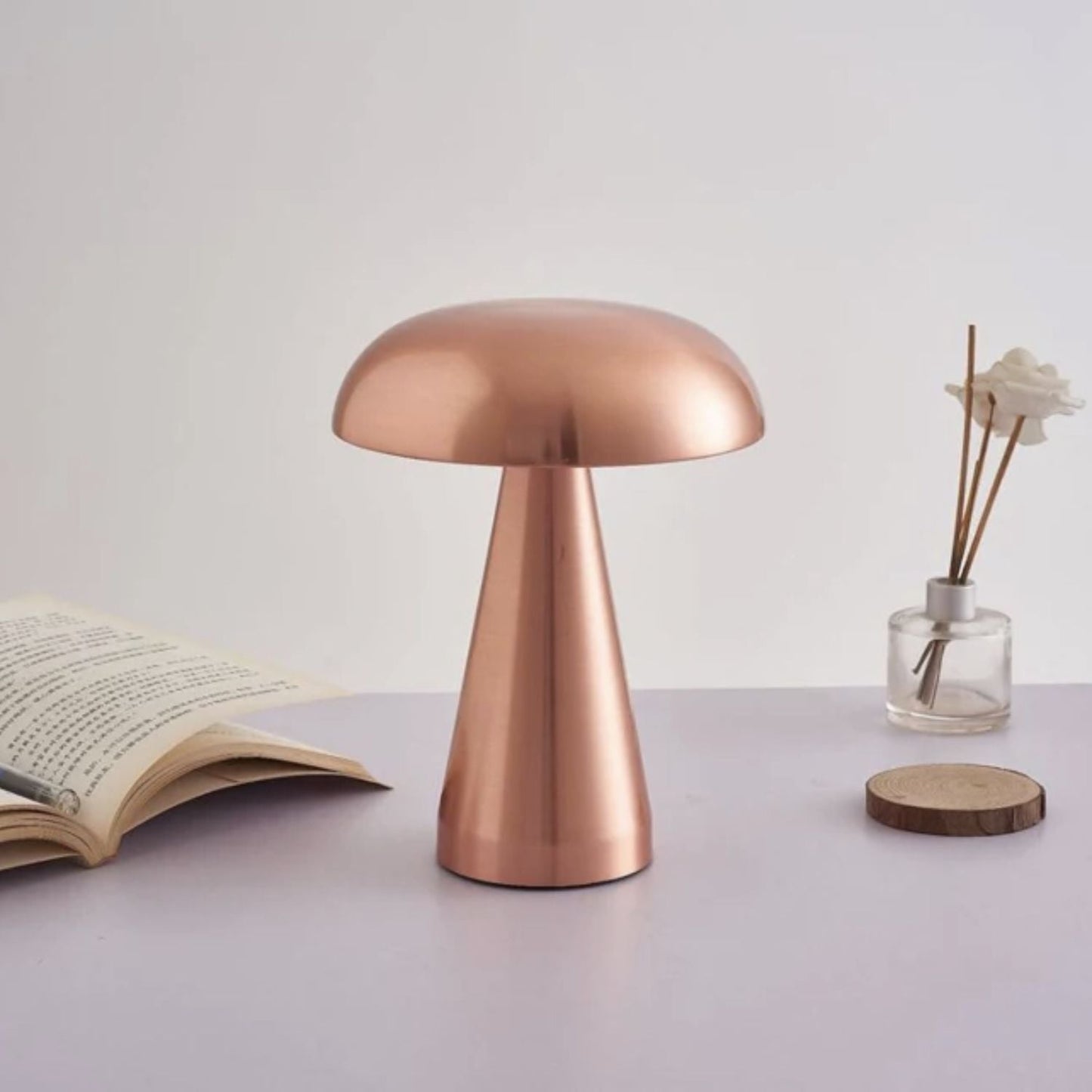 Lampara Led De Mesa Recargable Oro Rosa