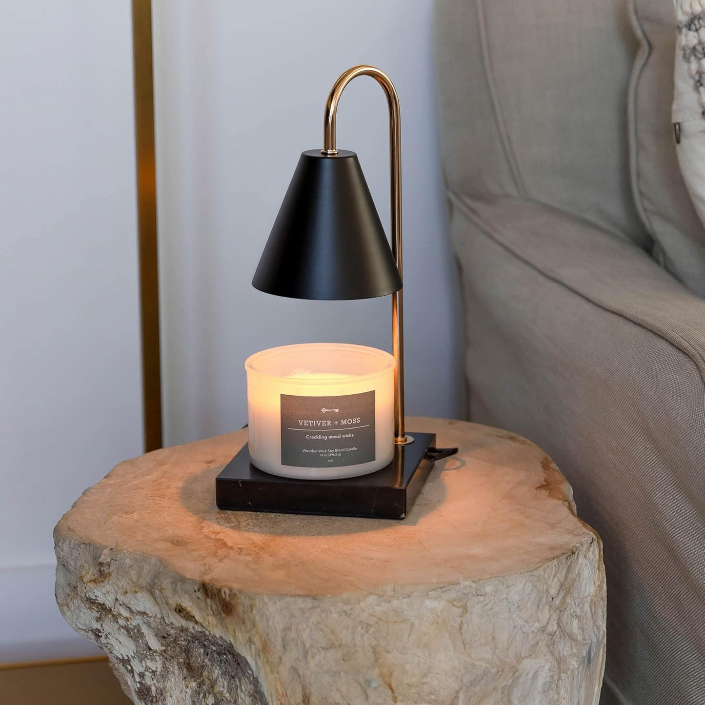 PREVENTA - Lampara Calentadora de Velas con Temporizador Negra