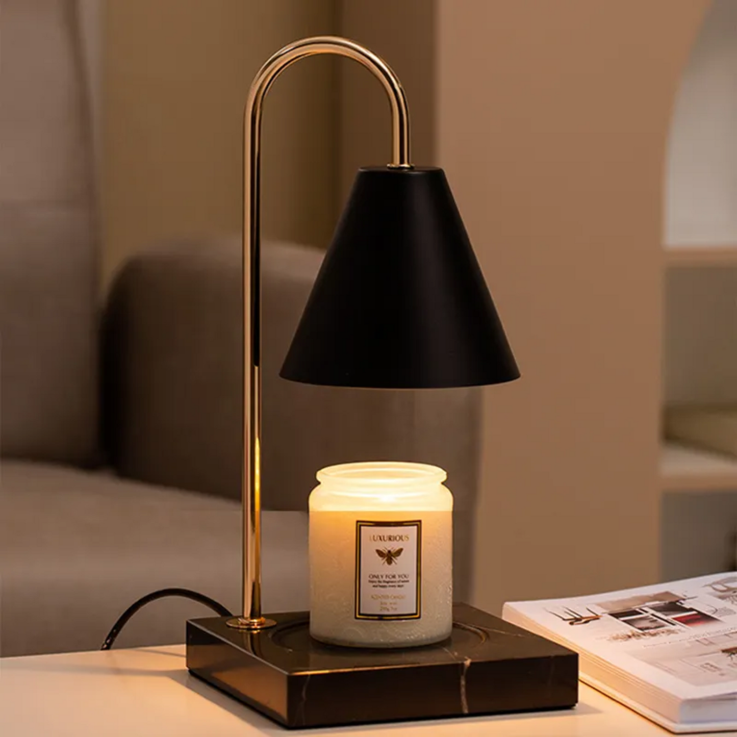 PREVENTA - Lampara Calentadora de Velas con Temporizador Negra