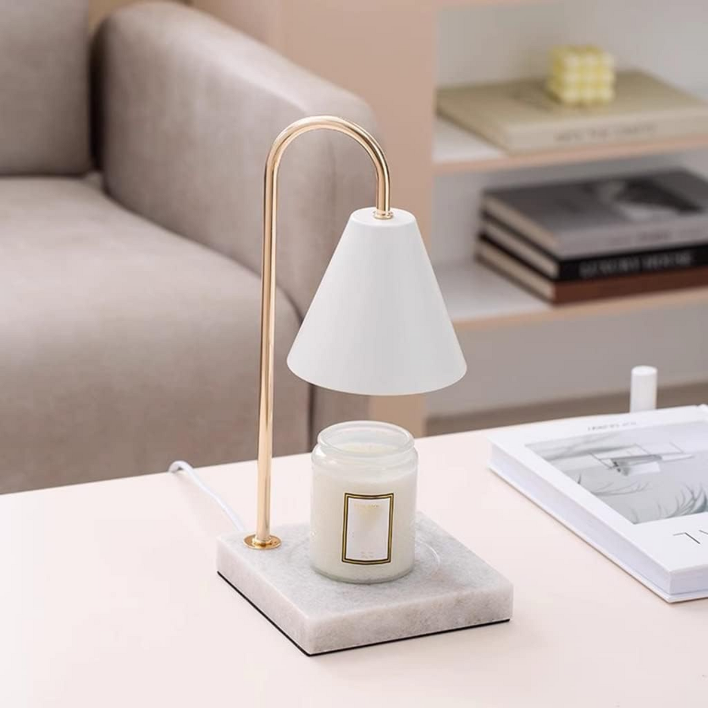PREVENTA - Lampara Calentadora de Velas Blanca