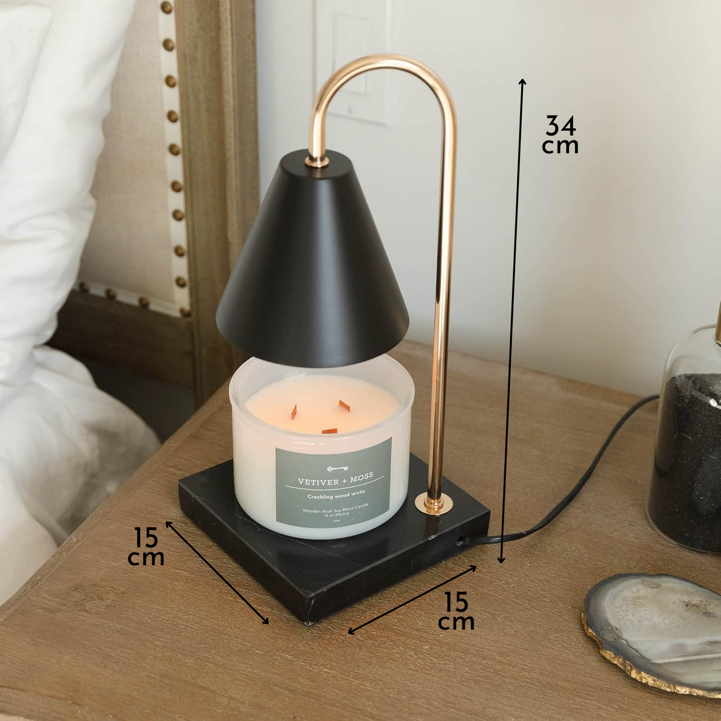 PREVENTA - Lampara Calentadora de Velas con Temporizador Negra