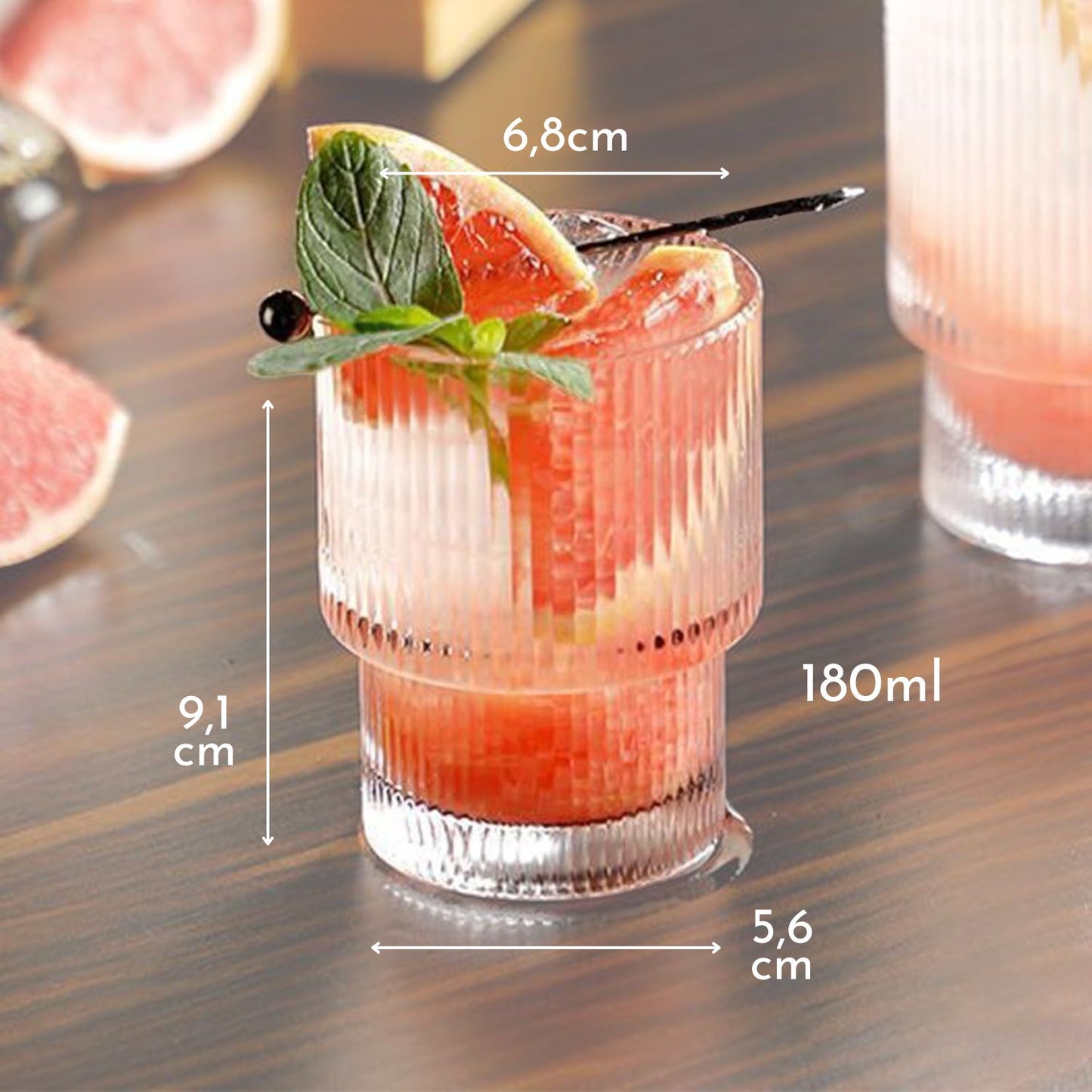 Set de 4 Vasos Highball Para Coctelería 180ml
