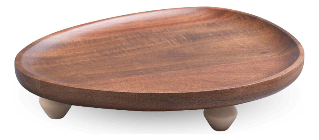 Bandeja de Madera Acacia Estilo Rústico con Patas