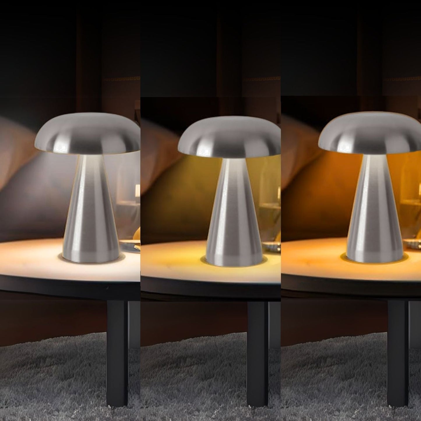 Lámpara Led de Mesa Recargable Gris