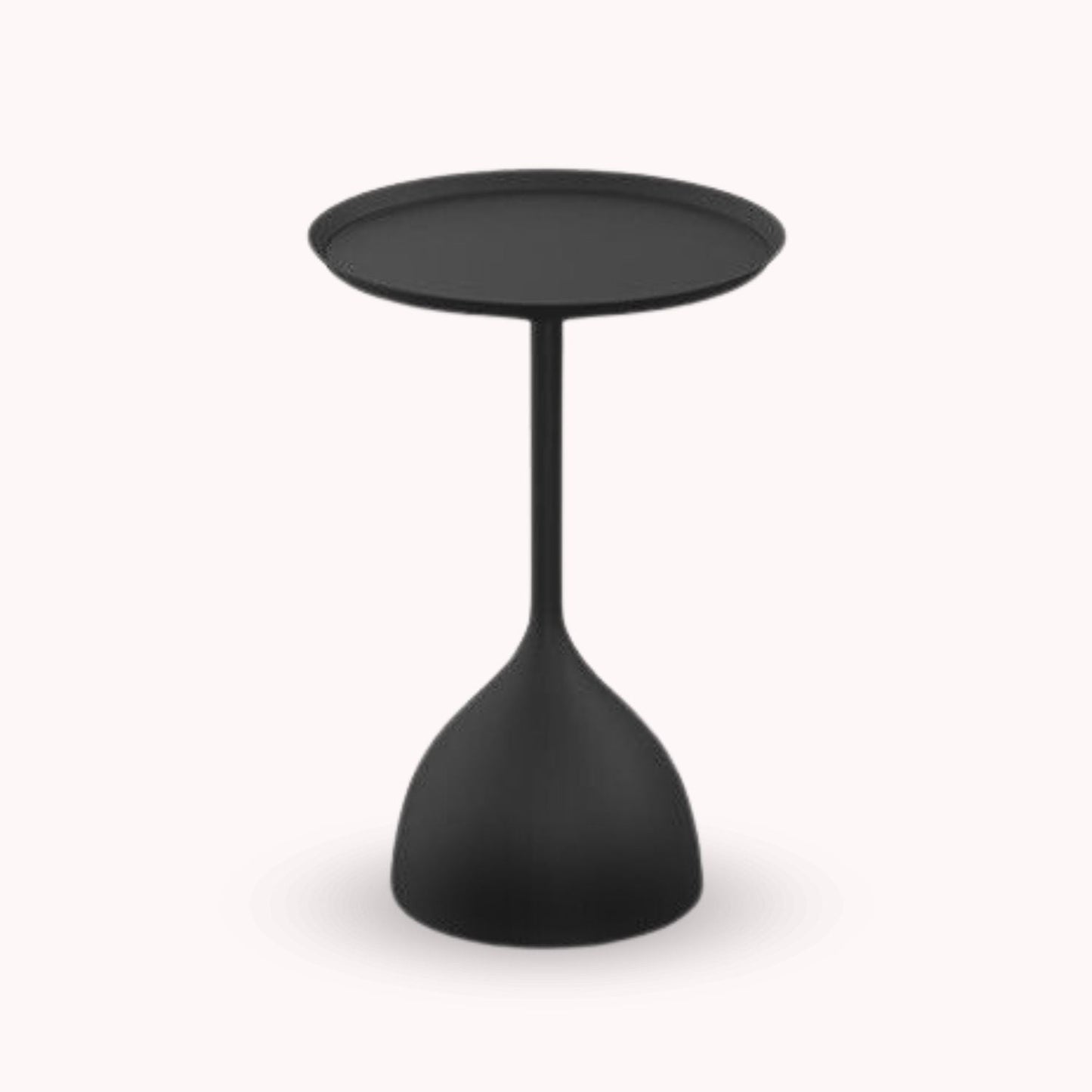 Mesa De Centro Lateral Metal Mate Negro Nórdico