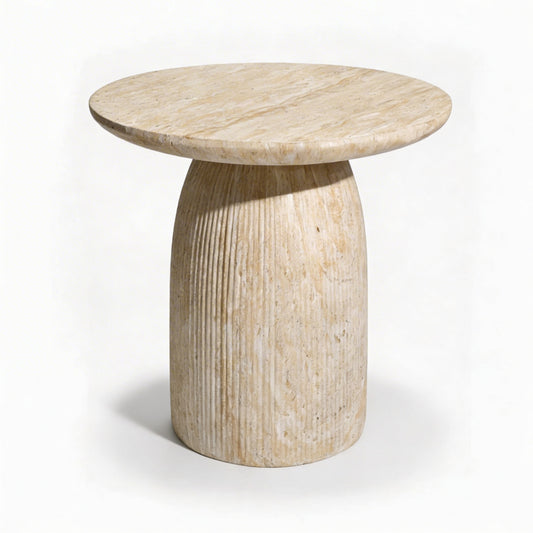 PREVENTA - Mesa Lateral Escultura Totem Travertino