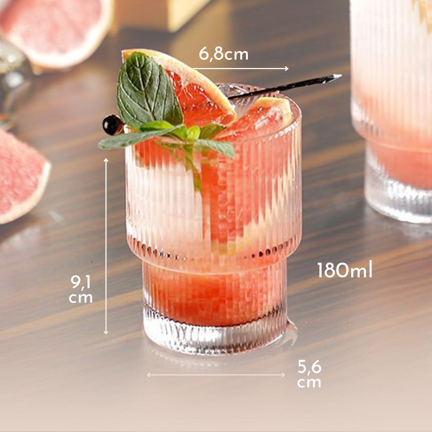 Set de 4 Vasos Highball Para Coctelería 180ml