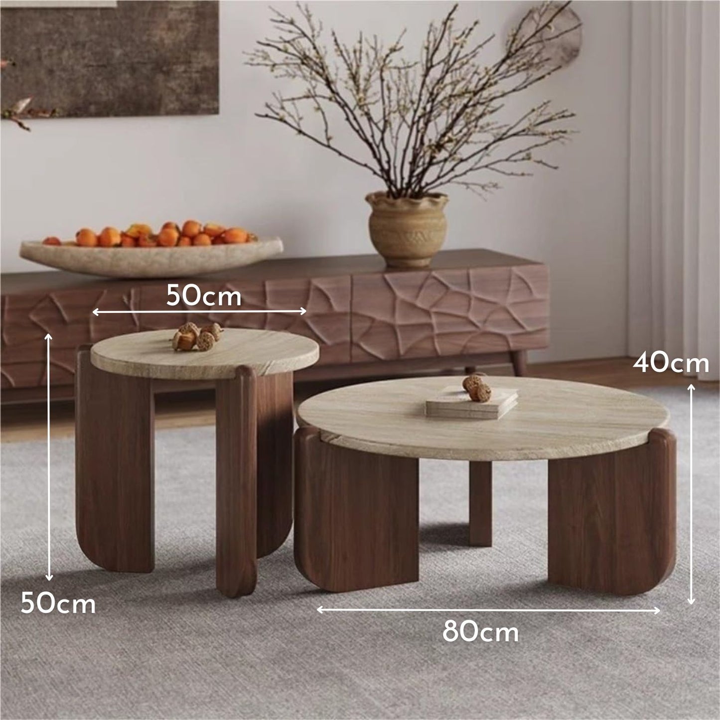 Mesa de Centro Terra Color Nuez Doble