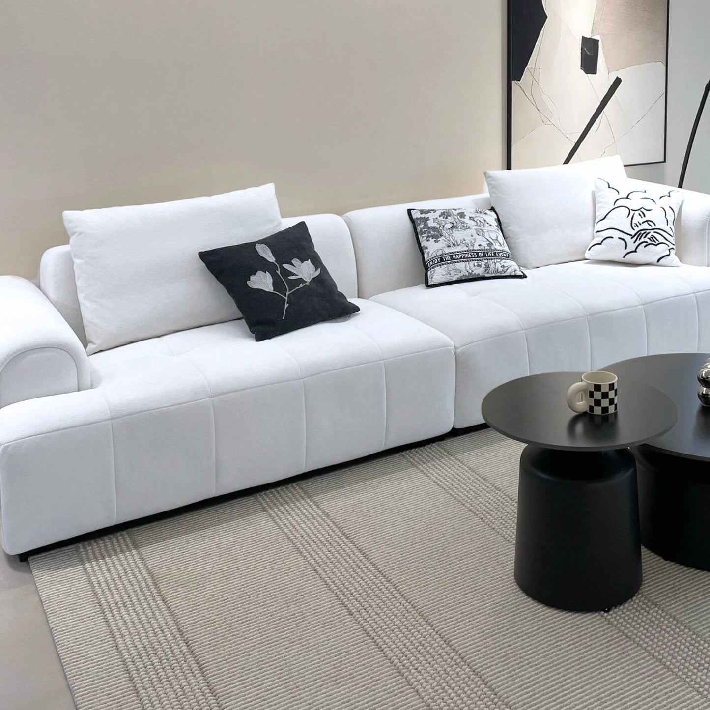 Sofa Seccional Moderno Blanco Lounge 208cm