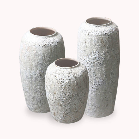 Set Maceteros Jarron Ceramica Rustico 3 Niveles