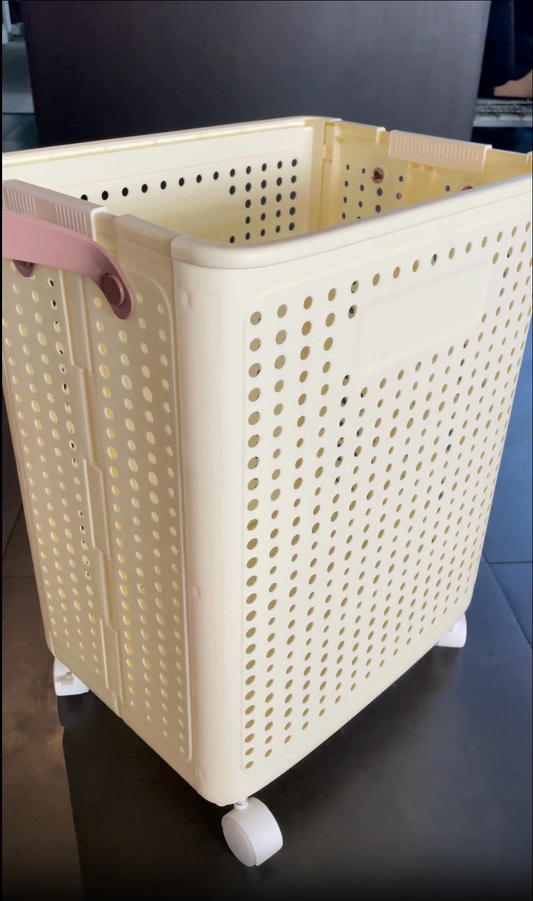 Cesta Plegable con Ruedas y Asas