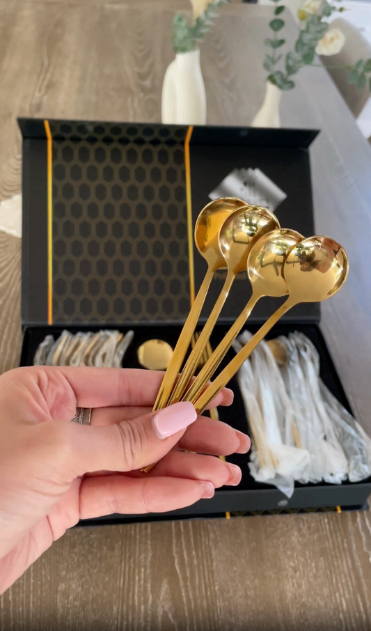 Set 36 Cubiertos Acero Inoxidable Ensalada y Postres