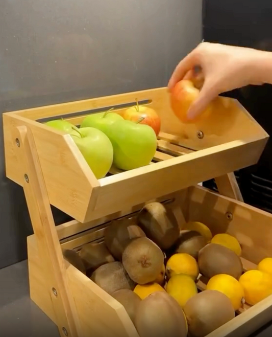 Estante de Madera de 2 Niveles Para Cocina