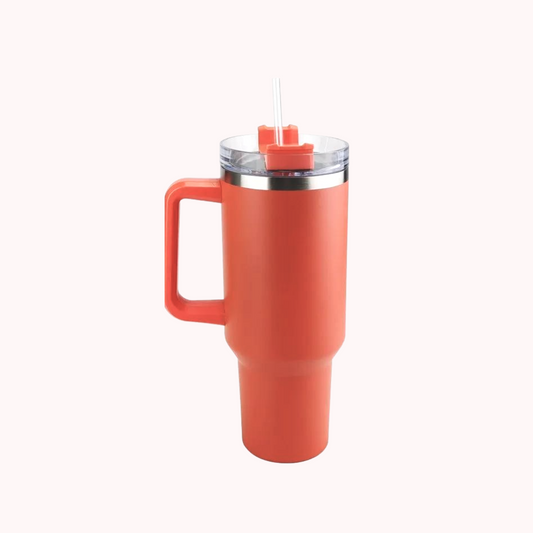 Vaso Termico con Asa Naranjo 1200 ml