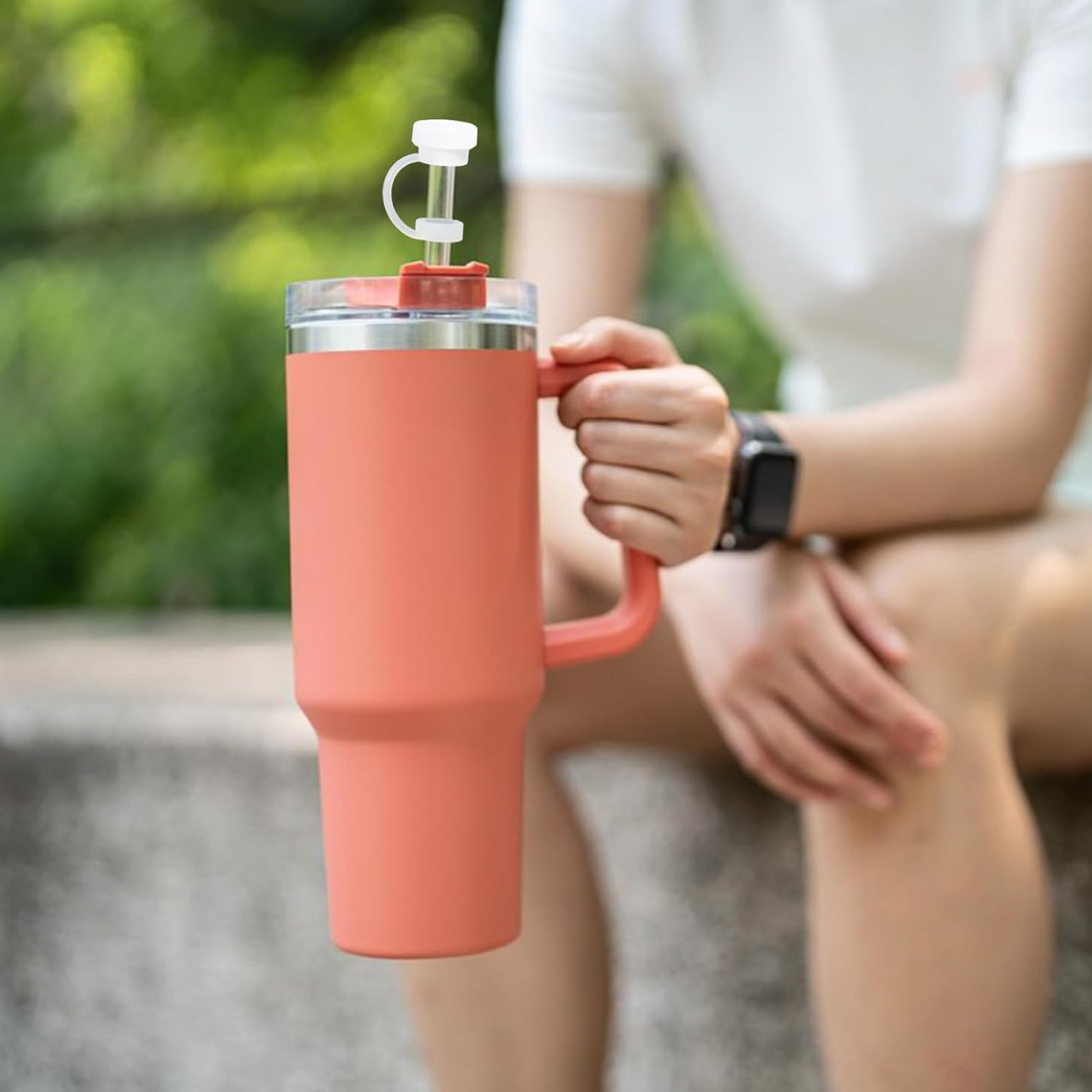 Vaso Termico con Asa Naranjo 1200 ml