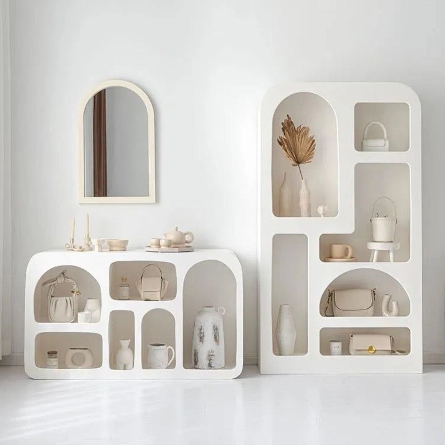 Aparador Organizador Geométrico Bogen Marfil Mediano