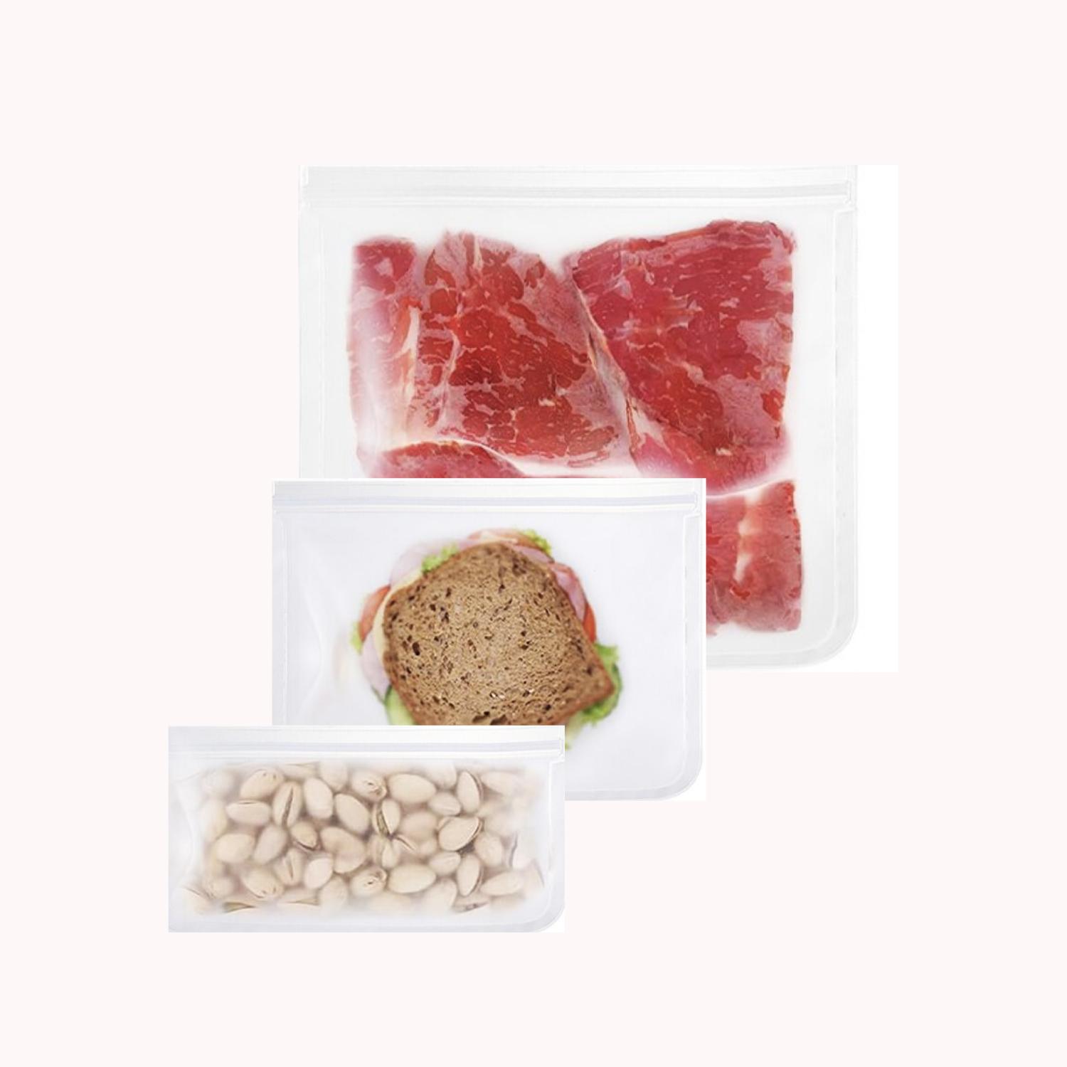Pack De 3 Bolsas Herméticas De Silicona Para Alimentos