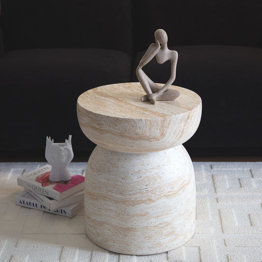 Mesa Lateral Piedra Luna Jupiter Crema