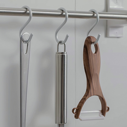 Set de 10 Ganchos en Forma de S Plateados 110x55mm