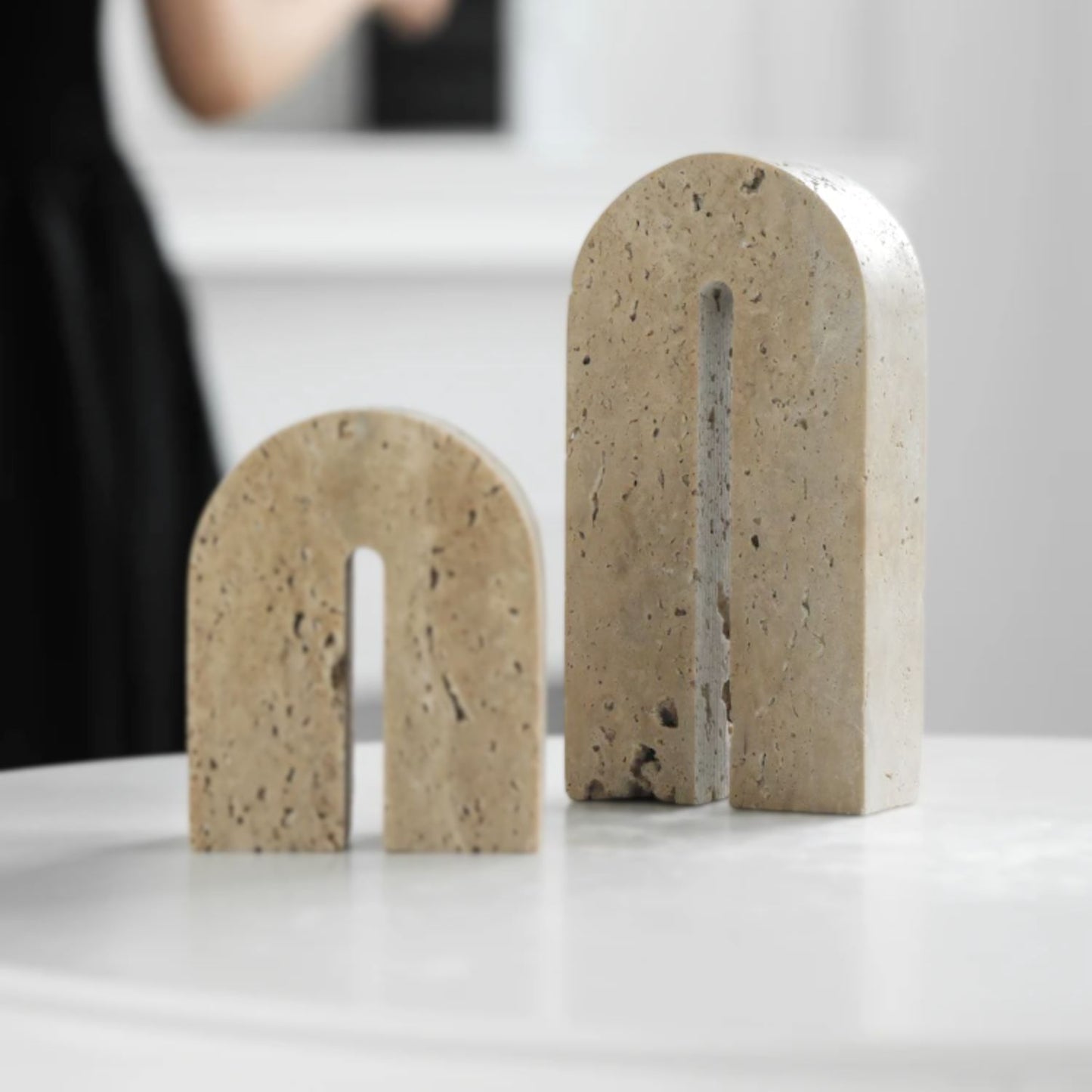 Arco Escultural Piedra Travertino Decorativo Grande