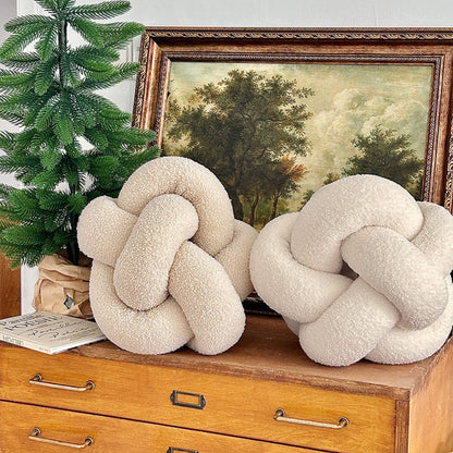 Cojín Nudo Crema Bouclé Deco