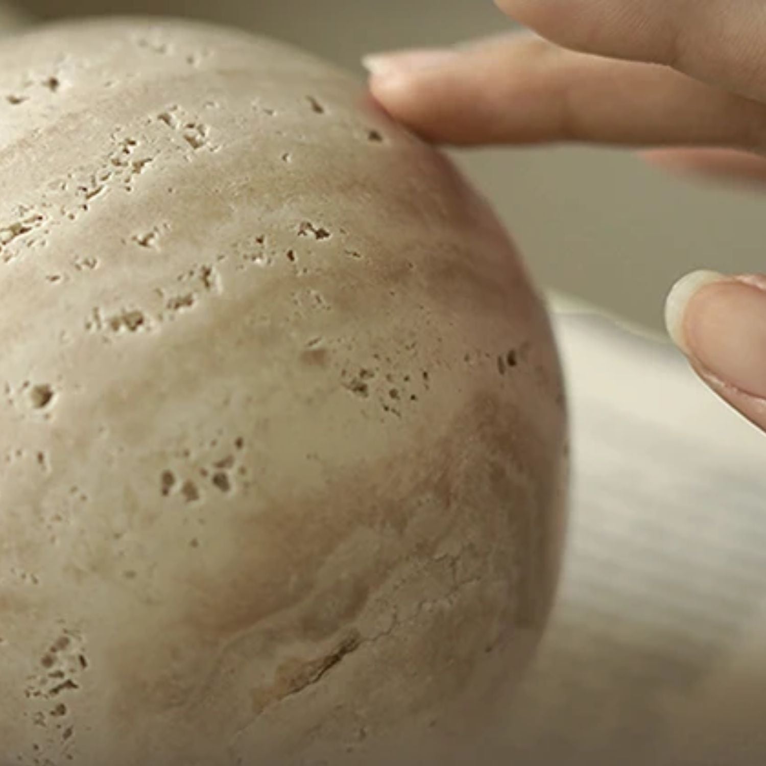 PREVENTA - Esfera Orbis Piedra Travertino Figura Decorativa