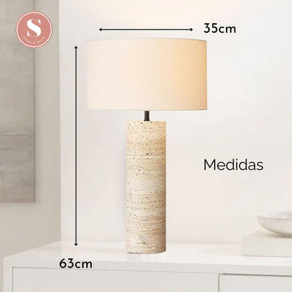 Lampara de Mesa Piedra Nordica Crema Grande