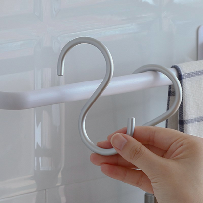 Set de 10 Ganchos en Forma de S Plateados 110x55mm