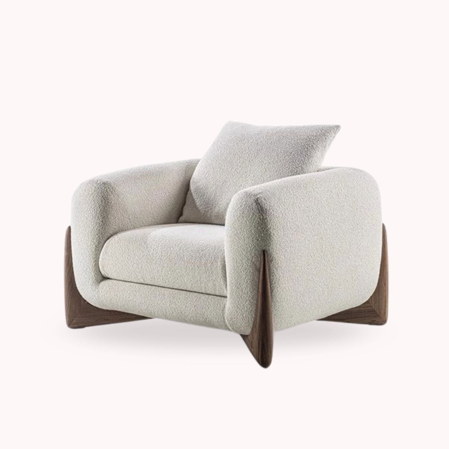 Sofá Poltrona Diseño Wabi Sabi Blanco