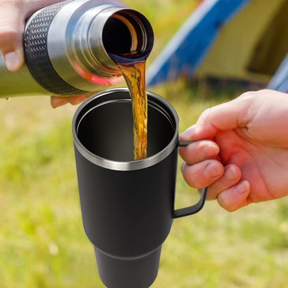 Vaso Termico con Asa Negro 1200 ml